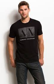 Crew neck with ribbed collar. Designer Clothing At Armani Exchange Hoodie Outfit Men Armani Shirts Mens Tshirts