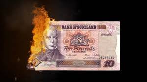 There are four denominations of banknotes in circulation: Burning Cash Scottish Pounds Sterling Stock Footage Video 100 Royalty Free 4754240 Shutterstock