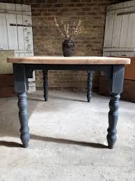 Rustic Farmhouse Table In Graphite Chalk Paint From Annie Sloan Www Taylorgreyhome Co Rustic Kitchen Tables Farmhouse Style Dining Table Rustic Farmhouse Table