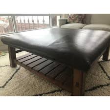 Love pottery barn but their computer system is very outdated. Pottery Barn Square Leather Ottoman Coffee Table Aptdeco
