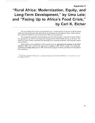 Africa Tomorrow: Issues in Technology, Agriculture, and U.S. Foreign Aid  (Part 11 of 13)