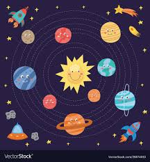 Cute Planets Drawing For Children Cartoon Galaxy Planet Drawing Drawing For Kids Planet For Kids