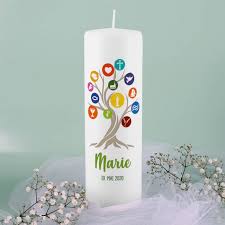 Maybe you would like to learn more about one of these? Kommunionkerze Fur Madchen Und Jungen Mit Baum Voller Christlicher Symbole