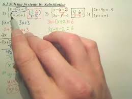 This algebra 2 systems of equations worksheet will produce problems for solving two variable systems of equations algebraically. Algebra 1 6 2 Solving Systems By Substitution Youtube