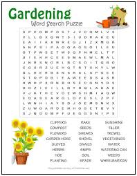 You can either play online or download, print and play. Gardening Word Search Puzzle Print It Free