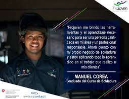 Conoce a Manuel Corea, joven graduado de la ocupación de soldadura en la  Escuela Taller Comayagua y certificado por el Instituto de Formación  Profesional (INFOP). Hoy con mucho esfuerzo está emprendiendo en