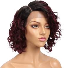 Rebecca Fashion Curly Bob Lace Front Wigs Human Hair Ombre Burgundy Side  Part Wigs for Black Women 100% Brazilian Virgin Human Hair 12 Inch, : Buy  Online at Best Price in KSA -
