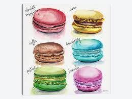 And of course, all of our macarons are naturally gluten free. Six Macaron Flavors Canvas Print By Jennifer Redstreake Icanvas