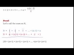 Sum Of N Consecutive Integers Sum Formula Proof Youtube