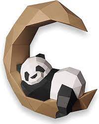 Amazon.com: DIY Moon Panda Paper 3D Origami Paper Model Art Craft 3D Animal  Wall Mounted DIY Sculpture Puzzle Paper Toys Crafts Activity Puzzle  Handmade : Everything Else