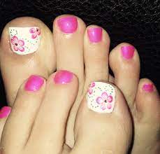 Hello my lovelies in today's to nail art tutorial i will show you guys an easy red french tip toe nail art design for beginners. Toe Nail Design For Summer Pink White Flowers Flower Toe Nails Toenail Art Designs Toe Nail Designs