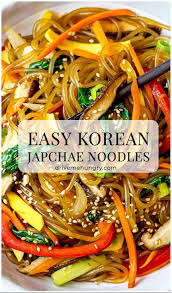 Easy Japchae Korean Glass Noodle Stir Fry Recipe Korean Glass Noodles Glass Noodles Glass Noodles Recipe
