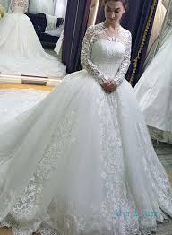 I wanted a gown like grace kelly's/ kate middleton's. H0972 Modest Long Sleeves Lace Tulle Ball Gown Wedding Dress