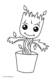 Coloring Page For Kids Baby Groot Http Letsdrawkids Com Baby Groot Drawing Superhero Coloring Baby Coloring Pages