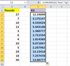 how to quickly convert pounds to ounces grams kg in excel