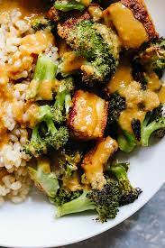 Crispy Roasted Tofu And Broccoli With Sesame Peanut Pesto Joanne Eats Well With Others Recipe Vegetarian Broccoli Recipes Tofu Tofu Recipes