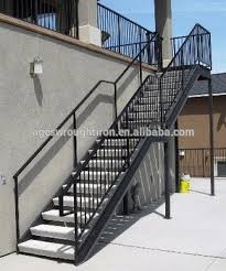 Iron stair & door package. Outdoor Balcony Wrought Iron Stair Railing Parts Pipe Cast Veranda Balustrade Staircase