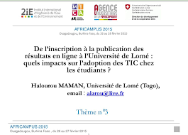 Passé ce délai, plus aucune inscription ne sera reçue par la direction des affaires académiques et scolaires (daas). De L Inscription A La Publication Des Resultats En Ligne A L Universite De Lome Quels Impacts Sur L Adoption Des Tic Chez Les Etudiants Pdf Free Download