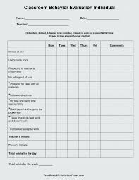 Weekly Behavior Chart For Middle School Students