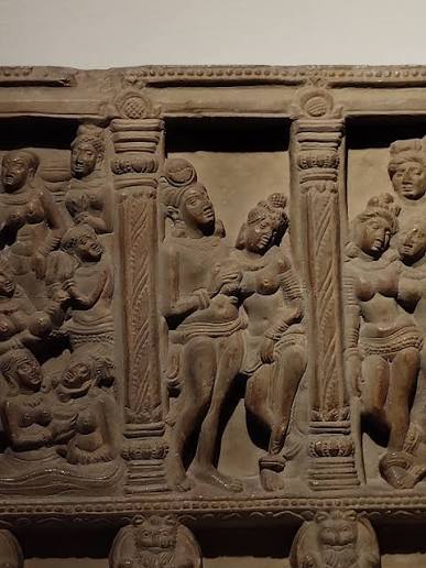 This Mithuna couple from gupta period 5 to 6 th century,CE quietly  aesthetically laying on national museum delhi in gupta gallery art  Embracing the beauty of rasa somehow. they are connected to