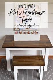 How To Make A Diy Farmhouse Kid S Table Our Handcrafted Life In 2020 Diy Farmhouse Table Diy Kids Table Kids Art Table