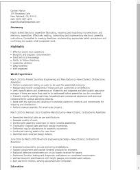 electronic assembler resume template
