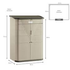 Rubbermaid 4 Ft 7 In X 2 Ft 7 In Large Vertical Resin Storage Shed Fg374601olvss The Home Depot