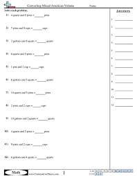 Capacity Worksheets Free Commoncoresheets