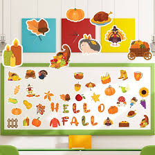 153 Pcs Hello Fall Cut Outs Fall Bulletin Board Decorations Pumpkin Leaves  Turkey Sunflower with 200 Glue Point Autumn Paper Cutting for Full Theme  Thanksgiving Classroom Bulletin Border Decoration : Amazon.co.uk: Stationery