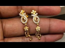 3 Grams Gold Earrings New Latest Design Model From Grt Jewellers Youtube Gold Earrings Designs Gold Earrings Models Earrings