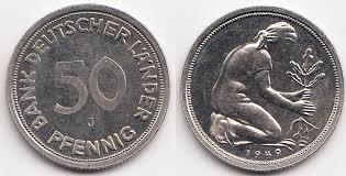 Als nachfolgerin der deutschen reichsbank wurde die bank deutscher länder in frankfurt am main gegründet. Brd 50 Pfennig 1949 J Kupfer Nickel Bank Deutscher Lander Polierte Platte Ma Shops