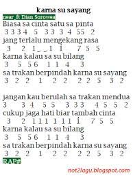 Not Lagu Karna Su Sayang Not Angka Pianika Not Lagu Not Angka Indonesia Terlengkap 2021
