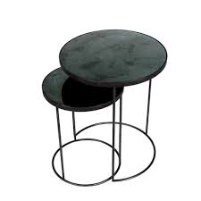 These can be used as accent tables and decorative storage baskets in the living room, nightstands in the bedroom. Nesting Side Table Set Notre Monde Palette Parlor Modern Design