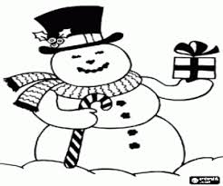 Coloring page outline of cartoon snowman with christmas tree. Snowman With A Top Hat Coloring Page Printable Game