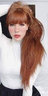 Pin By Karen Bravo On I Love Long Hair Women Red Hair With Bangs Long Hair Styles Natural Red Hair