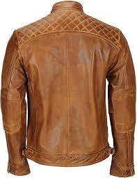 Xposed Mens Real Soft Leather Antique Washed Tan Rust Brown Vintage Zipped Smart Casual Biker Jacket Brown Xl Amazon Biker Jacket Leather Jacket Men Leather