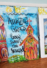 Bright Whimsy Handpainted Church Amazinggrace Church Art Painting Hand Painting Art