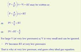 In order to make it applicable to real gases van der waals' made correction in volume and pressure of the gases and derived an equation known as the actual volume of gas molecules is not negligible as compared to volume of the gas. Van Der Waals Equation For 1 Mole Of Gas Brainly In