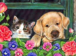 Dishekus Sevimli Dostlar Temali Dekupaj Resimleri Kedi Sanati Resim Decoupage