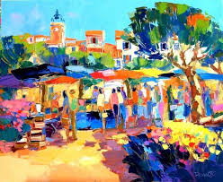 Marche Provencal A Aubagne Peinture 60x73 Cm C 2009 Par Alain Demarte Aubagne Marche Peinture Art Huile Couteau Exp Comment Peindre Peinture Les Arts