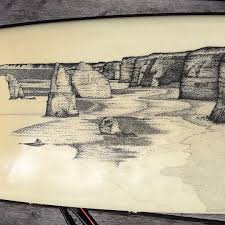 Jarryn Dower On Instagram Working On Another Popular Landmark Along Victoria S Rugged Coastline This One Of The 12 Surfboard Art Surf Art Vintage World Maps