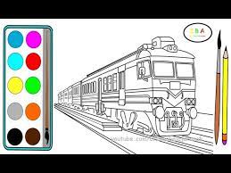 Gambar mewarnai kereta api untuk anak. Kereta Api 2 Cara Menggambar Dan Mewarnai Kereta Api Merah Youtube