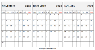 November 2020 To January 2021 Calendar With Notes Blank Calendar In 2020 School Holiday Calendar Weekly Calendar Template Holiday Calendar