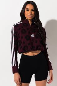 Womens Black Adidas Crop Top Adidas Womens Cropped Zip Up Sweatshirt In 2020 Adidas Outfit Women Adidas Women Adidas