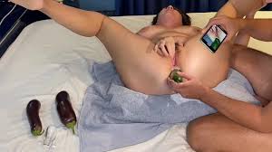 Vegetables in the ass close up. Vegetable Anal. Hairy Anal. Gaping Asshole  Closeup.Tunnel Plug anal.