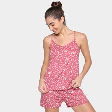 Pijama Malwee Baby Doll Estampado Feminino Rosa Clube Netshoes