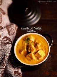 Mushroom Paneer Masala Recipe This Paneer Mushroom Masala Is A Restaurant Style Recipe With A Vegetable Curry Recipes Paneer Recipes Mushroom Recipes Indian