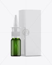 Download Green Nasal Spray Bottle W Box Mockup In Bottle Mockups On Yellow Images Object Mockups PSD Mockup Templates