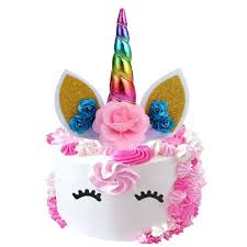 Run an offset spatula around the cake to make sure it's completely loosened from the sides of the pan. Amazon Com Zoint Rainbow Unicorn Cake Topper Handmade Unicorn Cake Decoration For Birthday Party Baby Shower And Wedding Rainbow Horn Grocery Gourmet Food
