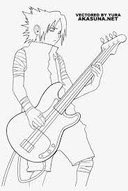 He was designed by kishimoto as the cool genius since he felt this was an integral part of an ideal rivalry. Naruto Coloring Pages Sasuke Sasuke Guitar Transparent Png 1600x2250 Free Download On Nicepng